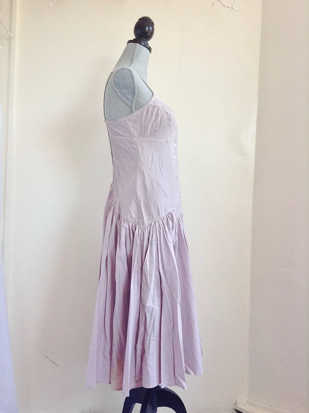 Armani Exchange Archival Lavender Silk Cotton Midi Dress 4 Wedding Guest Summer - Picture 5 of 12